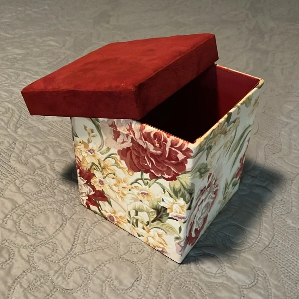 Once Upon a Rose Floral Fabric-Lined Storage Box